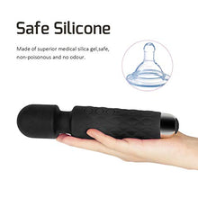 Load image into Gallery viewer, Allovers Personal Magic Waterproof Wand Massager, Mini Handheld Rechargeable Neck Shoulder Back Body Massage with 8 Powerful Speeds&amp;20 Pulsating Patterns for Sports Recovery &amp; Muscle Aches (Black)
