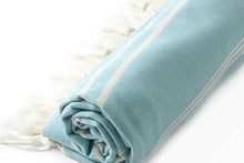 Load image into Gallery viewer, Cacala Turkish Hand Loomed Towels Peshtemal Highly Absorbent Quick and Easy Dry Soft and Comfortable for Shower, Spa, Pool, Gym and Yoga 100% Cotton Sultan Series, 37" x 70"
