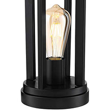 Load image into Gallery viewer, Marcel Modern Industrial Table Lamps Set of 2 with Nightlight LED USB Port Black Linen Shade for Living Room Bedroom - 360 Lighting
