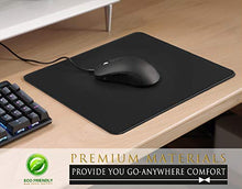 Load image into Gallery viewer, MROCO Mouse Pad [30% Larger] with Non-Slip Rubber Base, Premium-Textured &amp; Waterproof Computer Mousepad with Stitched Edges, Mouse Pads for Computers, Laptop, Gaming, Office &amp; Home, 8.5 x 11 in, Black
