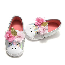 Load image into Gallery viewer, Comway Baby Girls Walking Shoes Infant Newborn Toddler Soft Sole Canvas Sneakers for First Walkers 0-18 Months (Unicorn, 0-6 Months)
