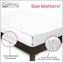 Load image into Gallery viewer, CHATEAU HOME COLLECTION 100% Egyptian Cotton Sheets King Size, 800 Thread Count White 4 Piece Sheet Set, Solid Sateen Weave, 16" Deep Pocket (Fits Upto 18" Mattress), Long Staple Cotton Bedsheet Set

