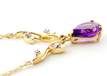 Load image into Gallery viewer, Galaxy Gold 14k White, Rose, Yellow Gold Amethyst and Diamond Vine Branch Design Pendant Necklace with 1.52 Carats (Carat Total Weight) Natural Diamonds &amp; Pear-Shaped Purple Amethyst (yellow-gold, 20)
