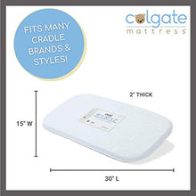 Load image into Gallery viewer, Bassinet/Cradle Mattress by Colgate Mattress | Waterproof &amp; Non-Toxic | GREENGUARD Gold Certified | 15" X 30" X 2" | Rounded Corners
