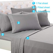 Load image into Gallery viewer, EASELAND Queen Size 6-Pieces Bed Sheets Set 1800 Series Microfiber Wrinkle &amp; Fade Resistant,Deep Pocket,Hypoallergenic Bedding Set,Queen,Grey
