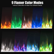 Load image into Gallery viewer, Tangkula 36" Electric Fireplace, in-Wall Recessed and Wall Mounted 750 W / 1500 W Fireplace Heater, Touch Screen Control Panel, 9 Flamer Color, Temperature Control &amp; Timer Crystal Heater (36 inches)
