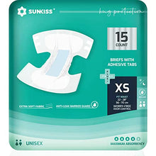 Load image into Gallery viewer, SUNKISS TrustPlus Adult Diapers with Maximum Absorbency, Disposable Incontinence Briefs with Tabs for Men and Women, Maximum Overnight Absorbency, Leak Protection, XSmall, 15 Count
