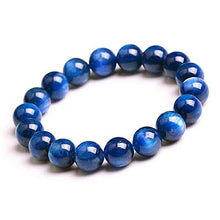 Load image into Gallery viewer, Natural AAA Blue Kyanite Bracelet Stretch Bracelet | 7-7.5” Length Blue Kyanite Bracelet Gemstone Bracelet | Unisex Bracelet | 10mm Round Shape Beads| Men Beaded Bracelet
