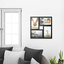 Load image into Gallery viewer, Malden 4x6 4-Opening Matted Collage Picture Frame, Displays Four, Black
