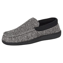 Load image into Gallery viewer, Hanes Mens Slippers House Shoes Moccasin Comfort Memory Foam Indoor Outdoor Fresh IQ, Black, Medium
