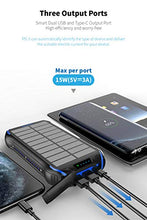 Load image into Gallery viewer, Solar Charger 26800mAh, Solar Power Bank, Portable Charger Battery Pack with 3 Outputs &amp; 2 Inputs(Micro USB ＆ Type-C) Huge Capacity Backup Battery Compatible Smartphone, Tablet and More
