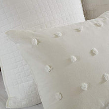 Load image into Gallery viewer, Urban Habitat Cotton Comforter Set-Tufts Pompom Design All Season Bedding, Matching Shams, Decorative Pillows, Full/Queen(88 in x 92 in), Brooklyn, Jacquard Ivory 7 Piece

