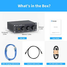 Load image into Gallery viewer, Fosi Audio Q4 - Mini Stereo Gaming DAC &amp; Headphone Amplifier, 24-Bit/192 KHz USB/Optical/Coaxial to RCA AUX, Digital-to-Analog Audio Converter Adapter for Home/Desktop Powered/Active Speakers - Black
