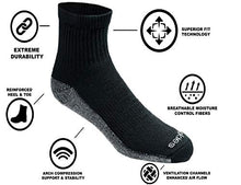 Load image into Gallery viewer, Dickies Men's Dri-tech Moisture Control Quarter Socks Multipack, Hi-vis Orange Black (6 Pairs), Shoe Size: 5-9
