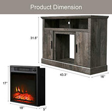 Load image into Gallery viewer, PatioFestival Electric Fireplace TV Stand Entertainment Center Corner Fire Place Heaters Tv Console with Generic Rustic Furniture for TVs up to 42" Wide, Rustic
