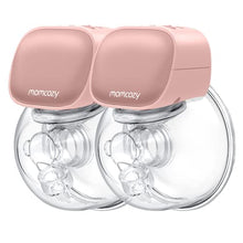 Load image into Gallery viewer, Momcozy Double Wearable Breast Pump, Low Noise&amp; Hands-Free Breast Pump, Portable 2pcs Electric Breast Pump with 2 Mode &amp; 5 Levels- 24mm Pink
