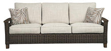 Load image into Gallery viewer, Signature Design by Ashley Paradise Trail Outdoor Patio Sofa with Cushion and 2 Pillows, Brown &amp; Beige
