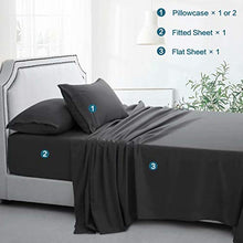 Load image into Gallery viewer, MAEVIS Bed Sheet Set Queen Size 18 Inches Deep Pocket 100% Polyester Microfiber Luxury Smooth Bedding, Super Soft Hypoallergenic Breathable, Resistant Fade Stain Wrinkle-4 Piece (Dark Gray)
