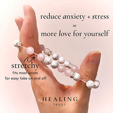 Load image into Gallery viewer, [Healing Trust] Rose Quartz Bracelet For Women, Authentic Rose Quartz Crystal + White Howlite + White Lava Stone Aromatherapy Healing Crystal Stones, Anxiety Bracelet for Women, Ladies Love Attraction Crystal Beads Bracelet Friendship Gifts, Real Gemstone
