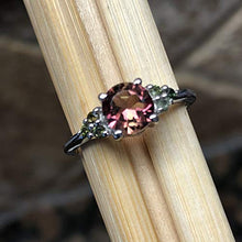 Load image into Gallery viewer, Natural Pink Tourmaline, Green Tourmaline 925 Solid Sterling Silver Engagement Ring Size 6, 7, 8, 9
