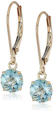 Load image into Gallery viewer, Amazon Collection 10k White Gold Round Checkerboard Cut Created Emerald Leverback Earrings (6mm)
