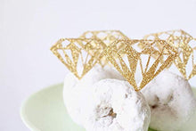 Load image into Gallery viewer, Diamond Ring Cupcake Toppers, Gold Glitter Cupcake Toppers, Bridal Shower Decorations
