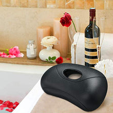 Load image into Gallery viewer, ESSORT Black Bathtub Pillow PU Spa Bath Pillow, Powerful Gripping Suckers Bath Cushion Headrest for Shoulder Neck Support, Luxury Bath Pillow for Bathroom, Hot Tub Hole
