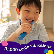 Load image into Gallery viewer, BURSTkids Electric Toothbrush with Soft Charcoal Black Bristles, Small Head &amp; Comfort Grip, 2 Minute Built in Timer, for Kids Ages 3+, Children Toothbrush for Healthier Smiles for, 2 Modes, Blue
