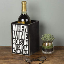 Load image into Gallery viewer, Primitives by Kathy Distressed Black and White Wooden Box, 4.25 x 7.25 x 4.25-Inches, When Wine Goes In
