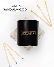 Load image into Gallery viewer, Premium Rose &amp; Sandalwood Hand Poured Scented Candles, 8 oz | 45 Hour Burn, Long Lasting, Highly Scented, All Natural Soy Candles | Relaxing Aromatherapy Candle with Matte Black Glass Gift Box
