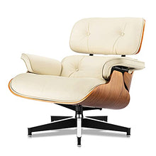 Load image into Gallery viewer, Mid Century Lounge Chair and Ottoman, Modern Chair Classic Design, Top Grain Leather Palisander Wood, Heavy Duty Base Support for Living Room, Study, Lounge, Office
