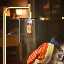 Load image into Gallery viewer, Addlon LED Floor Lamp, with Hanging Glass Lamp Shade and LED Bulb for Bedroom &amp; Living Room, Modern Standing Industrial Lamp Tall Pole Lamp for Office, Brass Gold

