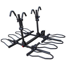 Load image into Gallery viewer, KAC Overdrive Sports K4 2” Hitch Mounted Rack 4-Bike Platform Style Carrier for Standard, Fat Tire, and Electric Bicycles – 60 lbs/Bike Heavy Weight Capacity - Smart Tilting – RV Use Prohibited
