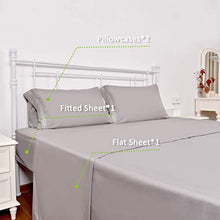 Load image into Gallery viewer, Chtoocy Luxurious Embroideried King Bed Sheet Set, 16" Extra Deep Pocket Fitted Sheet King Size , Super Soft 1800 King Bed Sheet Wrinkle Free Cooling Hypoallergenic 4PC King Sheets Set(Gray)

