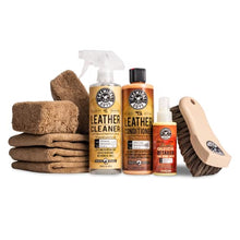 Load image into Gallery viewer, Chemical Guys HOL303 Leather Cleaner &amp; Conditioner Detailing Kit, 9 Items (Works on Natural, Synthetic, Pleather, Faux Leather &amp; More)
