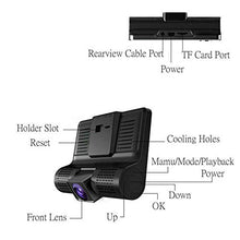Load image into Gallery viewer, 1080P 170°Wide Angle,4" Dual Lens HD Car DVR Rearview Video Dash Cam Recorder Camera LCD Screen G-Sensor, WDR, Parking Monitor, Loop Recording, Motion Detection
