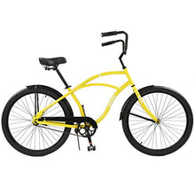 Load image into Gallery viewer, Knus Beach Cruiser Bike,26 inch Urban Single Speed Men Women's Cruiser Bicycle-Yellow
