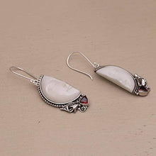 Load image into Gallery viewer, NOVICA Garnet .925 Sterling Silver Dangle Earrings, 'Half of My Soul'
