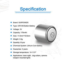 Load image into Gallery viewer, SURPOWER CR1/3N 3V Lithium Battery DL1/3N,CR1-3N,1/3N, 2L76 10 Pack 【5-Year Warranty】
