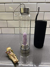 Load image into Gallery viewer, SAOI Amethyst Crystal Glass Water Bottle
