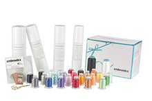 Load image into Gallery viewer, Embroidex Embroidery Machine Starter Kit - Everything Needed to Do Machine Embroidery Plus Bonus Embroidery Designs and Instructional CD
