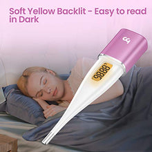 Load image into Gallery viewer, Digital Basal Thermometer, High-Precision Oral Thermometer with Backlit &amp; LCD, 1/100th Degree and Memory Recall Thermometer with APP(iOS &amp; Android) for Nature Family Planning and Fever, Purple
