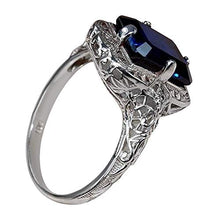 Load image into Gallery viewer, Huge Natural 3.5Ct Tanzanite Silver Ring Women Wedding Engagement (mazarine #8)
