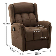 Load image into Gallery viewer, Power Lift Recliner Chair for Elderly, Bonzy Home Reclining Chair Living Room Chair with Overstuffed Suede Fabric Upholstery, Electric Recliner Lift Chair for Home Theater Seating
