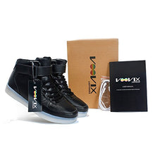 Load image into Gallery viewer, Voovix Kids LED Light Up Shoes USB Charging Flashing High-top Sneakers for Boys and Girls Child Unisex(Black,US3.5/CN36)
