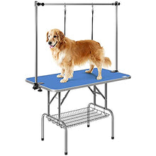Load image into Gallery viewer, DEStar 45 x 24 Inch Collapsible Pet Grooming Table with Adjustable Height Arm, Noose and Mesh Tray for Large Dogs up to 265 Lbs

