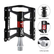 Load image into Gallery viewer, ROCKBROS Advanced 4 Bearings Mountain Bike Pedals Platform Bicycle Flat Alloy Pedals 9/16" Black
