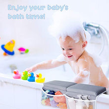 Load image into Gallery viewer, beiens Bath Kneeler and Elbow Rest Pad, 1.5'' Thick Quickly Dry Kneeling Pad and Elbow Support for Knee &amp; Arm Support Large Bathtub Kneeling Mat with Toy Organizer for Happy Baby Bathing Time (Grey)

