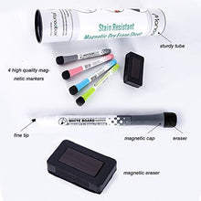 Load image into Gallery viewer, Magnetic Dry Erase Whiteboard Sticker Sheet Meal Planner Menu Reminder Board Wall Decal for Kitchen Refrigerator School with 4 Whiteboard Markers 1 Eraser Included (17X11 inches)
