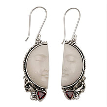Load image into Gallery viewer, NOVICA Garnet .925 Sterling Silver Dangle Earrings, 'Half of My Soul'

